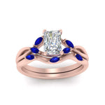 Load image into Gallery viewer, twisted-radiant-cut-womens-sapphire-bridal-ring-sets-in-rose-gold-FD8300RAB2GSABL-NL-RG