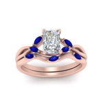 Load image into Gallery viewer, twisted-radiant-cut-womens-sapphire-bridal-ring-sets-in-rose-gold-FD8300RAB2GSABL-NL-RG