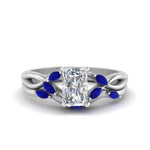 Load image into Gallery viewer, twisted-radiant-cut-womens-sapphire-bridal-ring-sets-in-white-gold-FD8300RAB2GSABL-NL-WG