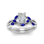 Load image into Gallery viewer, twisted-radiant-cut-womens-sapphire-bridal-ring-sets-in-white-gold-FD8300RAB2GSABL-NL-WG