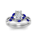 Load image into Gallery viewer, twisted-radiant-cut-womens-sapphire-bridal-ring-sets-in-white-gold-FD8300RAB2GSABL-NL-WG