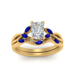 Load image into Gallery viewer, twisted-radiant-cut-womens-sapphire-bridal-ring-sets-in-yellow-gold-FD8300RAB2GSABL-NL-YG