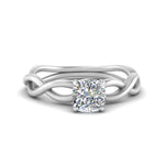 Load image into Gallery viewer, Cushion Cut Infinity Twisted Solitaire Ring