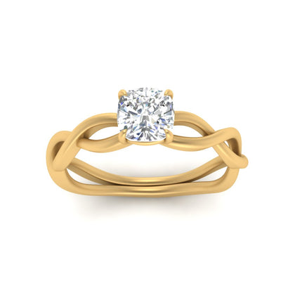 Cushion Cut Infinity Twisted Solitaire Ring