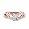 Load image into Gallery viewer, Emerald Cut Infinity Twisted Solitaire Ring