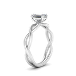 Load image into Gallery viewer, Emerald Cut Infinity Twisted Solitaire Ring
