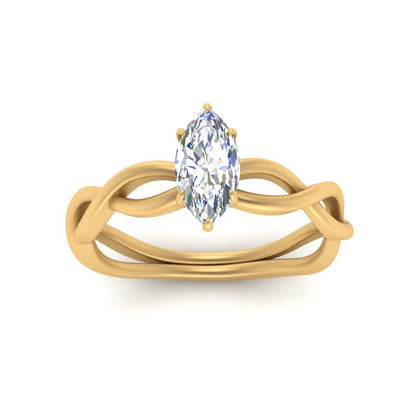 Marquise Cut Infinity Twisted Solitaire Ring