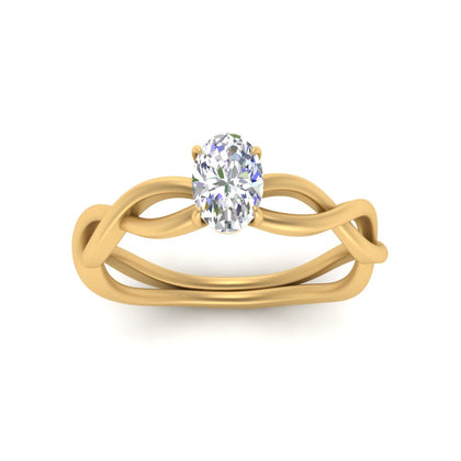 Oval Shaped Infinity Twisted Solitaire Ring