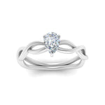 Load image into Gallery viewer, Pear Shaped Infinity Twisted Solitaire Ring
