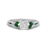 Load image into Gallery viewer, twisted-split-princess-cut-vine-engagement-ring-with-emerald-in-white-gold-FDENR3211PRRGEMGRANGLE3-NL-WG