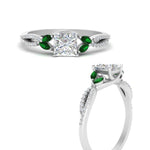 Load image into Gallery viewer, twisted-split-princess-cut-vine-engagement-ring-with-emerald-in-white-gold-FDENR3211PRRGEMGRANGLE3-NL-WG