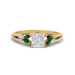 Load image into Gallery viewer, twisted-split-princess-cut-vine-engagement-ring-with-emerald-in-yellow-gold-FDENR3211PRRGEMGRANGLE3-NL-YG