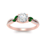 Load image into Gallery viewer, twisted-split-round-cut-vine-engagement-ring-with-emerald-in-rose-gold-FDENR3211RORGEMGRANGLE3-NL-RG
