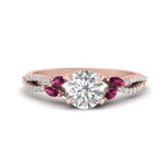 Load image into Gallery viewer, twisted-split-round-cut-vine-engagement-ring-with-pink-sapphire-in-rose-gold-FDENR3211RORGSADRPIANGLE3-NL-RG