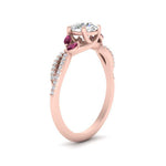 Load image into Gallery viewer, twisted-split-round-cut-vine-engagement-ring-with-pink-sapphire-in-rose-gold-FDENR3211RORGSADRPIANGLE3-NL-RG
