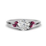 Load image into Gallery viewer, twisted-split-round-cut-vine-engagement-ring-with-pink-sapphire-in-white-gold-FDENR3211RORGSADRPIANGLE3-NL-WG