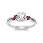 Load image into Gallery viewer, twisted-split-round-cut-vine-engagement-ring-with-pink-sapphire-in-white-gold-FDENR3211RORGSADRPIANGLE3-NL-WG