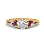 Load image into Gallery viewer, twisted-split-round-cut-vine-engagement-ring-with-pink-sapphire-in-yellow-gold-FDENR3211RORGSADRPIANGLE3-NL-YG