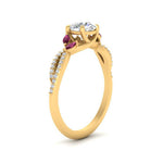 Load image into Gallery viewer, twisted-split-round-cut-vine-engagement-ring-with-pink-sapphire-in-yellow-gold-FDENR3211RORGSADRPIANGLE3-NL-YG
