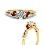 Load image into Gallery viewer, twisted-split-round-cut-vine-engagement-ring-with-ruby-in-yellow-gold-FDENR3211RORGRUDRANGLE3-NL-YG