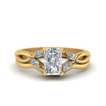 Load image into Gallery viewer, twisted-vine-radiant-cut-bridal-diamond-ring-set-with-plain-shank-in-yellow-gold-FD8300RAB1-NL-YG.jpg