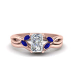 Load image into Gallery viewer, twisted-vine-radiant-cut-bridal-sapphire-ring-set-with-plain-shank-in-rose-gold-FD8300RAB1GSABL-NL-RG.jpg