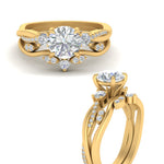 Load image into Gallery viewer, twisted-vine-vintage-band-round-cut-diamond-wedding-ring-set-in-yellow-gold-FD10981ROANGLE3-NL-YG.jpg