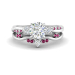 Load image into Gallery viewer, twisted-vine-vintage-band-round-cut-diamond-wedding-ring-set-with-pink-sapphire-in-white-gold-FD10981ROGSADRPIANGLE3-NL-WG.jpg
