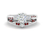 Load image into Gallery viewer, twisted-vine-vintage-band-round-cut-diamond-wedding-ring-set-with-ruby-in-white-gold-FD10981ROGRUDRANGLE3-NL-WG.jpg