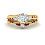 Load image into Gallery viewer, twisted-vine-vintage-band-round-cut-diamond-wedding-ring-set-with-ruby-in-yellow-gold-FD10981ROGRUDRANGLE3-NL-YG.jpg