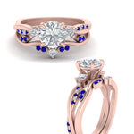 Load image into Gallery viewer, twisted-vine-vintage-band-round-cut-diamond-wedding-ring-set-with-sapphire-in-rose-gold-FD10981ROGSABLANGLE3-NL-RG.jpg