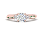 Load image into Gallery viewer, twisted-vine-vintage-round-cut-diamond-engagement-ring-with-emerald-in-rose-gold-FD10981RORGEMGR-NL-RG.jpg?v=1764677363