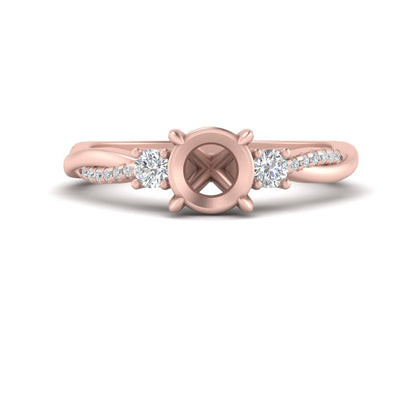 Twisted Vine Vintage Semi Mount Diamond Engagement Ring