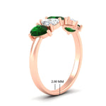 Load image into Gallery viewer, two-carat-5-stone-emerald-teardrop-anniversary-ring-in-rose-gold-fdwb8008pegemgrangle2-2.00ct-nl-rg-hw.jpg