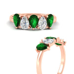 Load image into Gallery viewer, two-carat-5-stone-emerald-teardrop-anniversary-ring-in-rose-gold-fdwb8008pegemgrangle3-2.00ct-nl-rg.jpg