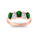 Load image into Gallery viewer, two-carat-5-stone-emerald-teardrop-anniversary-ring-in-rose-gold-fdwb8008pegemgrangle5-2.00ct-nl-rg.jpg