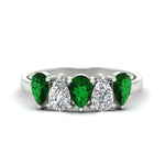 Load image into Gallery viewer, two-carat-5-stone-emerald-teardrop-anniversary-ring-in-white-gold-fdwb8008pegemgrsleep-2.00ct-nl-wg.jpg