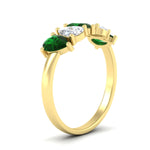 Load image into Gallery viewer, two-carat-5-stone-emerald-teardrop-anniversary-ring-in-yellow-gold-fdwb8008pegemgrangle2-2.00ct-nl-yg.jpg