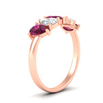 Load image into Gallery viewer, two-carat-5-stone-pink-sapphire-teardrop-anniversary-ring-in-rose-gold-fdwb8008pegsadrpiangle2-2.00ct-nl-rg.jpg