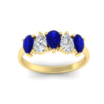 Load image into Gallery viewer, two-carat-5-stone-sapphire-teardrop-anniversary-ring-in-yellow-gold-fdwb8008pegsablangle5-2.00ct-nl-yg.jpg