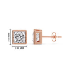 Load image into Gallery viewer, Stylish Princess Bezel Diamond Studs