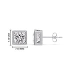 Load image into Gallery viewer, Stylish Princess Bezel Diamond Studs