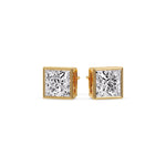 Load image into Gallery viewer, Stylish Princess Bezel Diamond Studs