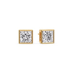 Load image into Gallery viewer, Stylish Princess Bezel Diamond Studs