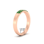 Load image into Gallery viewer, two-line-round-emerald-band-ring-in-rose-gold-FD11382BGEMGRANGLE2-0.25CT-NL-RG-HW