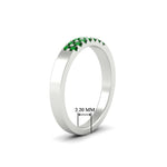 Load image into Gallery viewer, two-line-round-emerald-band-ring-in-white-gold-FD11382BGEMGRANGLE2-0.25CT-NL-WG-HW