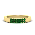 Load image into Gallery viewer, two-line-round-emerald-band-ring-in-yellow-gold-FD11382BGEMGR-0.25CT-NL-YG