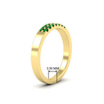 Load image into Gallery viewer, two-line-round-emerald-band-ring-in-yellow-gold-FD11382BGEMGRANGLE2-0.25CT-NL-YG-HW