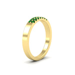 Load image into Gallery viewer, two-line-round-emerald-band-ring-in-yellow-gold-FD11382BGEMGRANGLE2-0.25CT-NL-YG