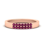 Load image into Gallery viewer, two-line-round-pink-sapphire-band-ring-in-rose-gold-FD11382BGSADRPI-0.25CT-NL-RG